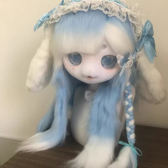 着ぐるみヘッド kigurumi NO.36 水色 うさぎ ファースーツ 全頭ヘッド ケモノ マスク ぬいぐるみ コスプレ コスチューム