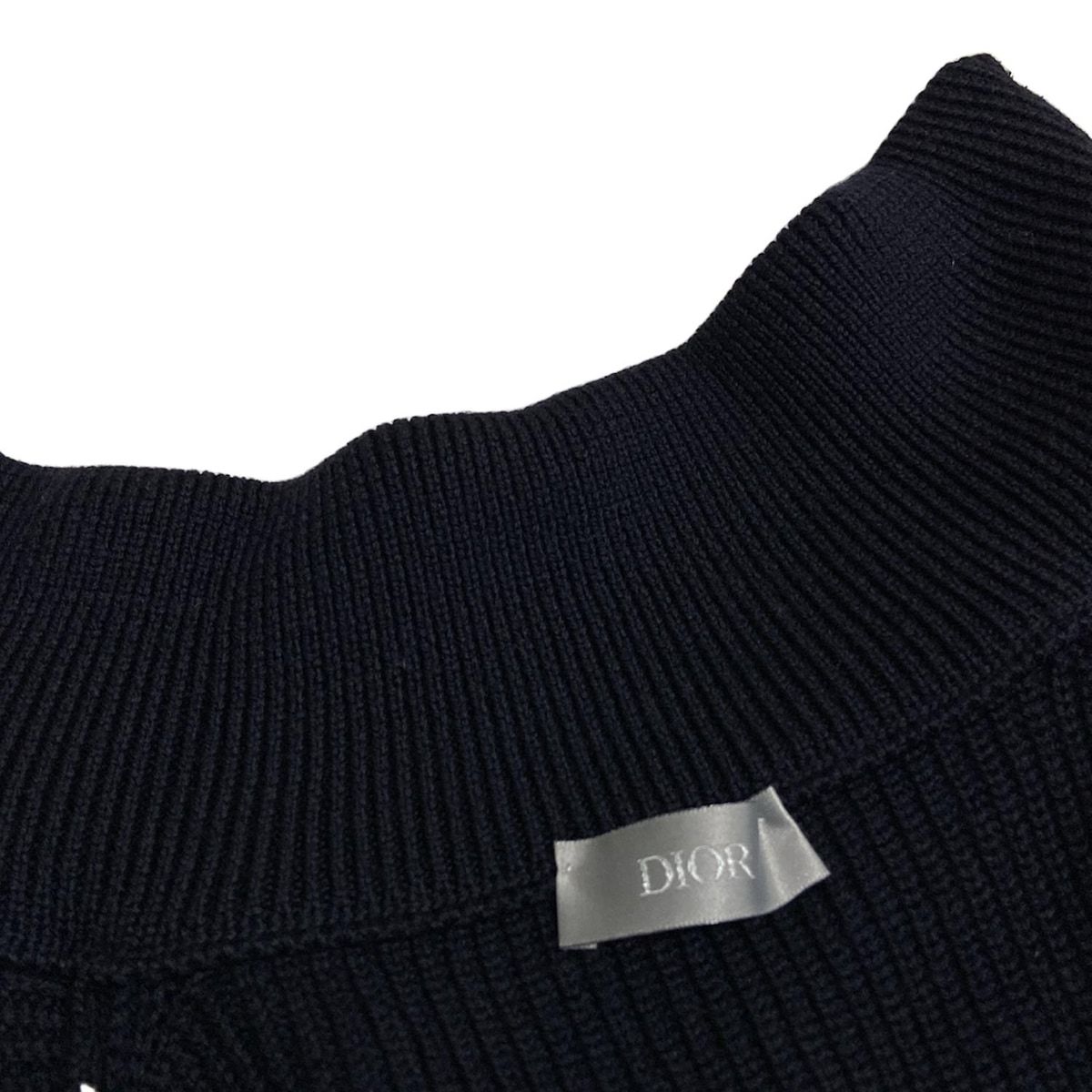 ディオール|クリスチャンディオール 長袖セーター サイズXS メンズ - ダークネイビー ハイネック|ハーフジップ ウール