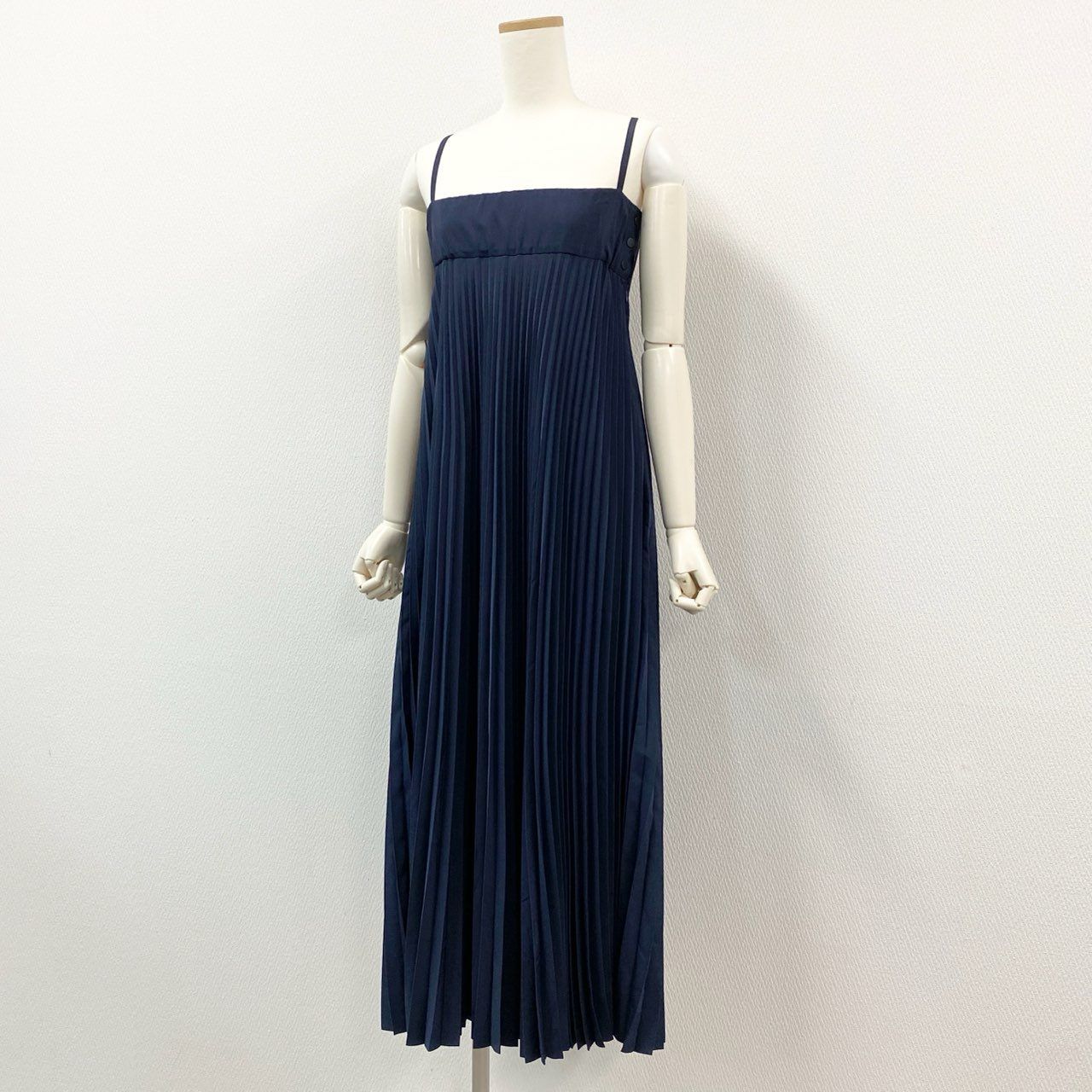 20j6 HYKE ハイク TAFFETA PLEATED MAXI DRESS プリーツ キャミ