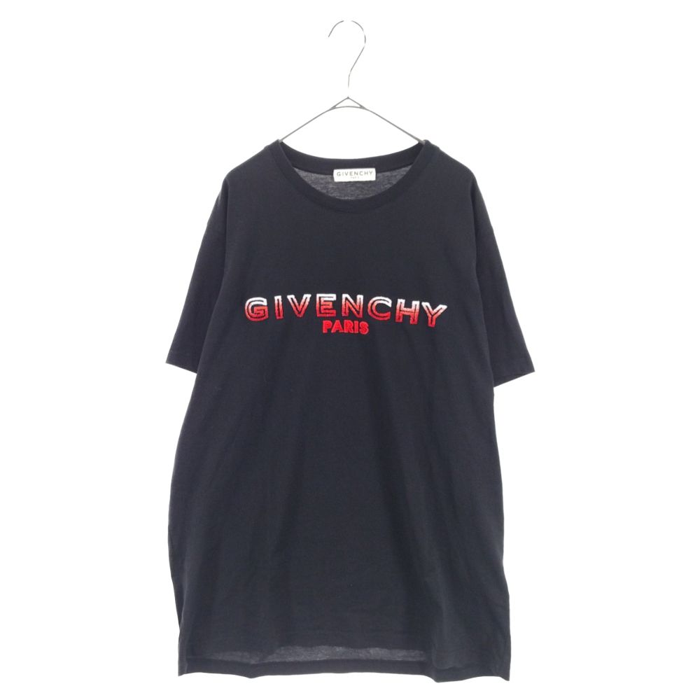 GIVENCHY (ジバンシィ) 20SS グラデーション ロゴデザイン 半袖Tシャツ カットソー ブラック BM70UY3002