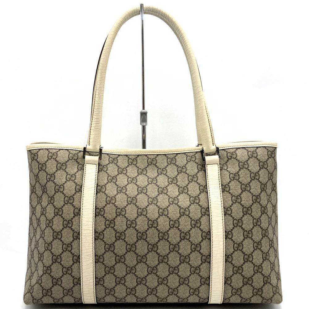 GUCCI グッチ 114595 トートバッグ ベージュ×ホワイト アイボリー GG 