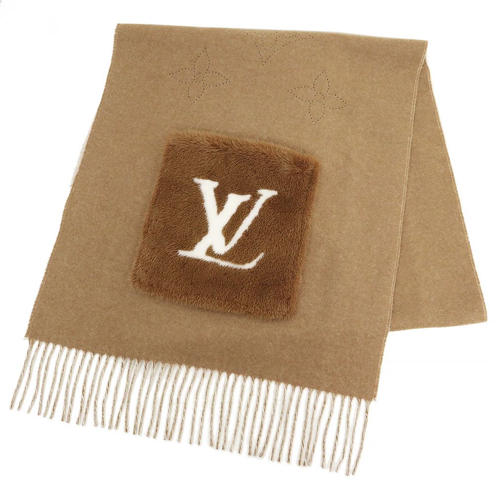 ルイヴィトン マフラー ミンク ブラウン
