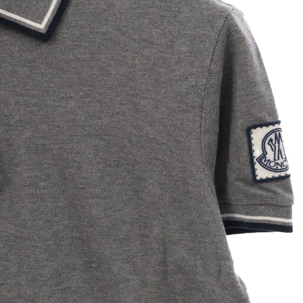 MONCLER (モンクレール) MAGLIA POLO コットン 半袖ポロシャツ グレー