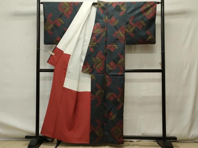平和屋着物■上質な紬　舞花文　正絹　逸品　DAAS7516xg