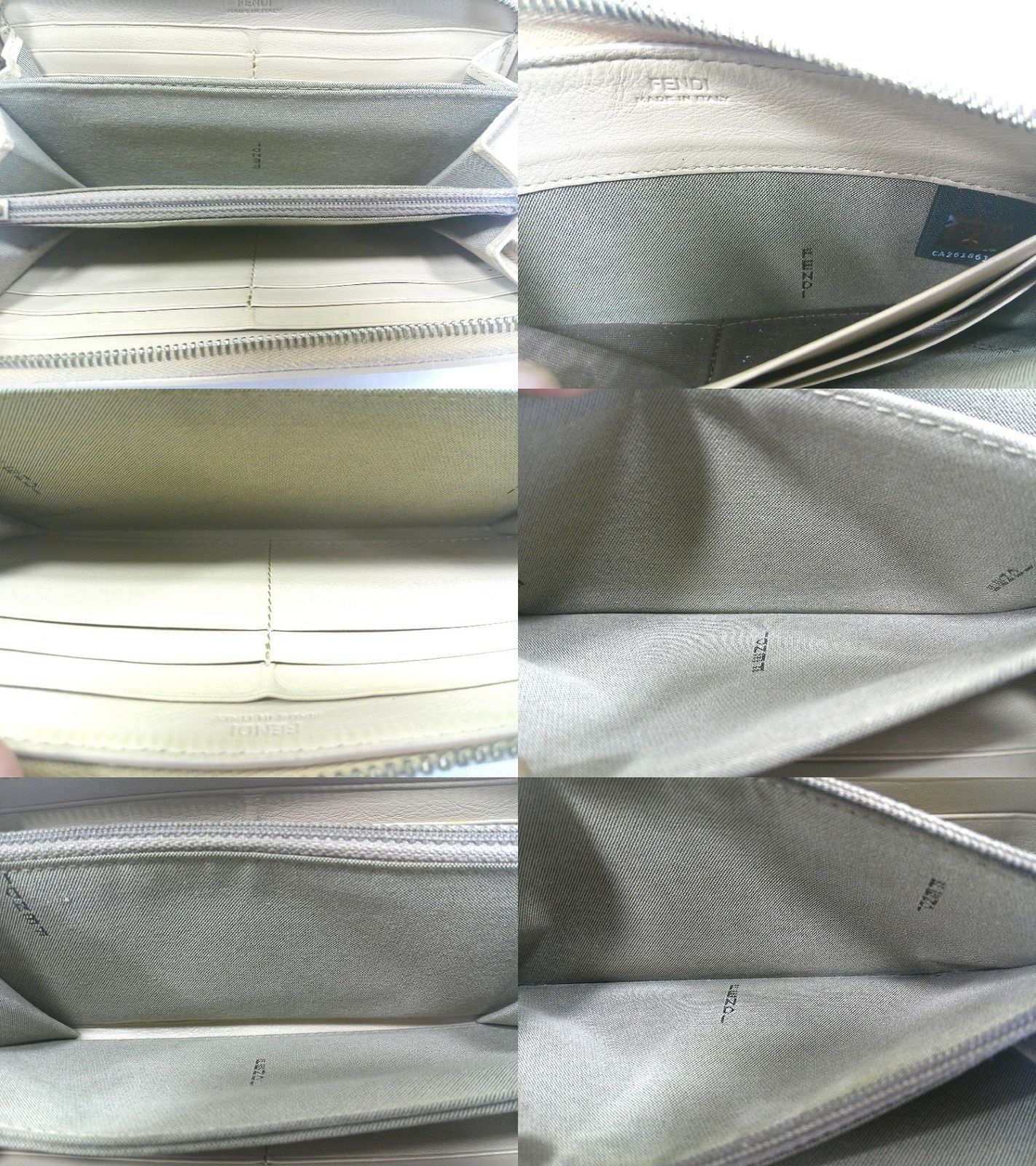 s25g-149kx【中古】FENDI ﾌｪﾝﾃﾞｨ ﾗｳﾝﾄﾞﾌｧｽﾅｰ 長財布 ﾏﾙﾁｶﾗｰ 8M0299-G2N  