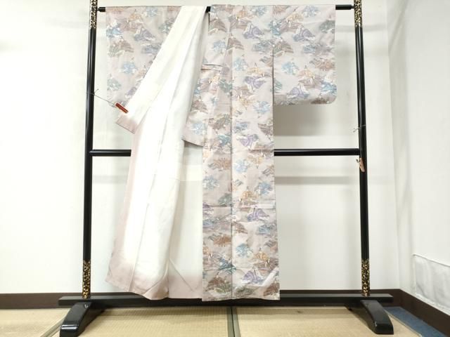 平和屋着物○都喜ヱ門 本場大島紬 9マルキ 紫の詩集 藤