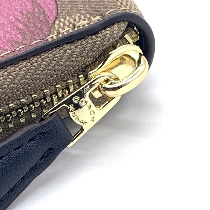 COACH コーチ F6657 シグネチャー PVCレザー ラウンドファスナー
