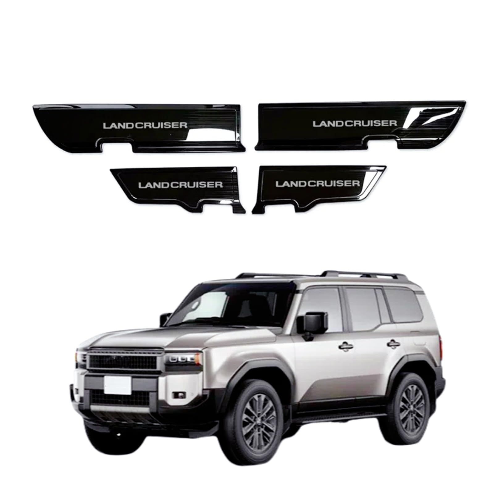 ドアキックガード 設計 ドアキックマット ドアトリムカバー ドアパネルカバー ランクル250 汚れ防止 傷防止 インテリアパネル LC250 ステンレス材質 内装パーツ カスタム Uxi.Shop新型ランドクルーザー250系対応 アクセサリー 4点セット