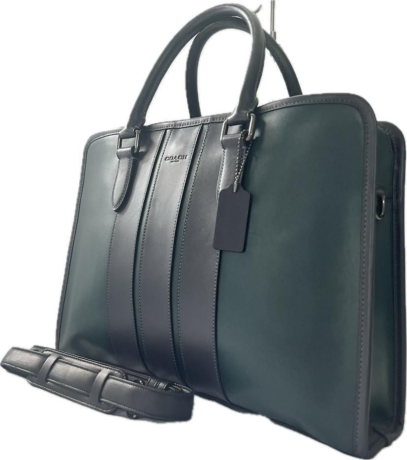 COACH　コーチ　ブリーフケース　2way　レザー　A4サイズ可 PC可 COACH - 【美品】コーチ ブリーフケース ビジネスバッグ 2way A4