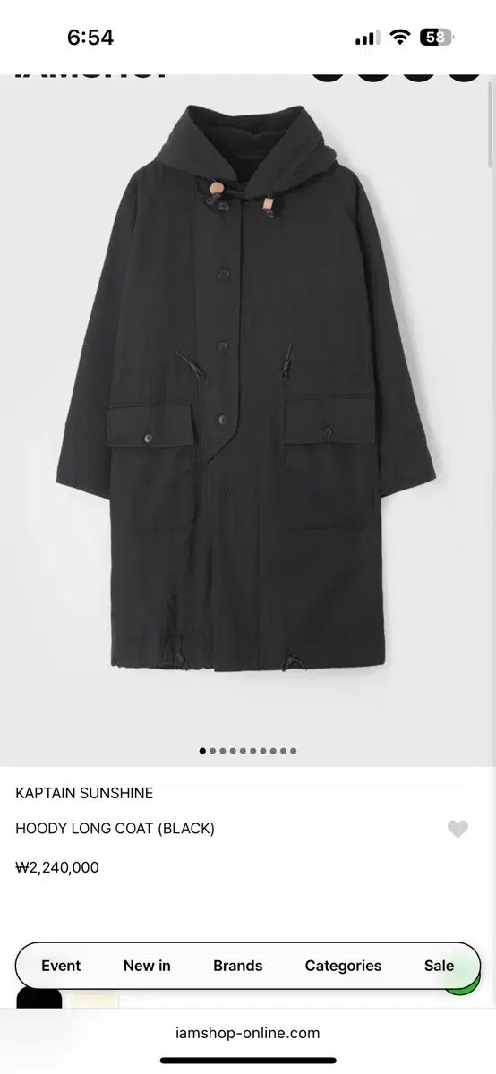 KAPTAIN SUNSHINE キャプテンサンシャイン 24fw Hoody Long Coat black 40size