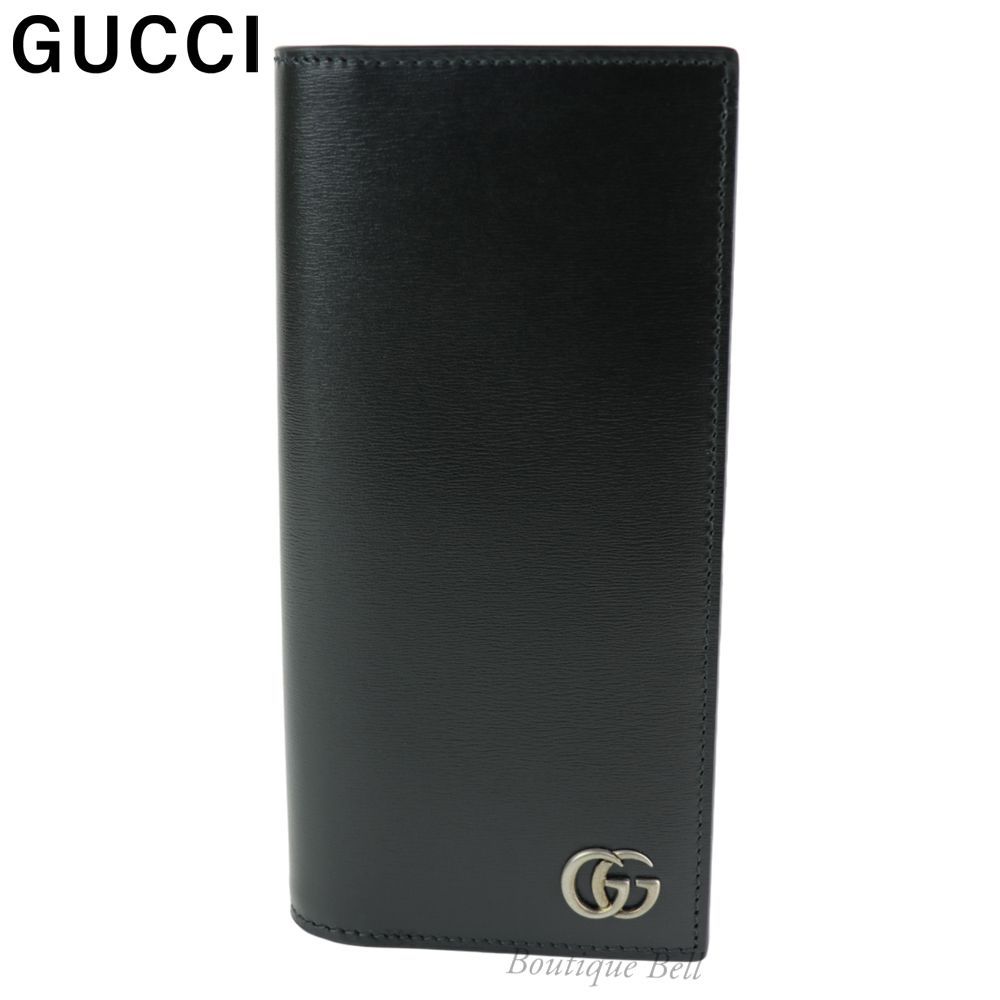 GUCCI】グッチ レザー GGマーモント 二つ折り 長財布 ブラック 428740  