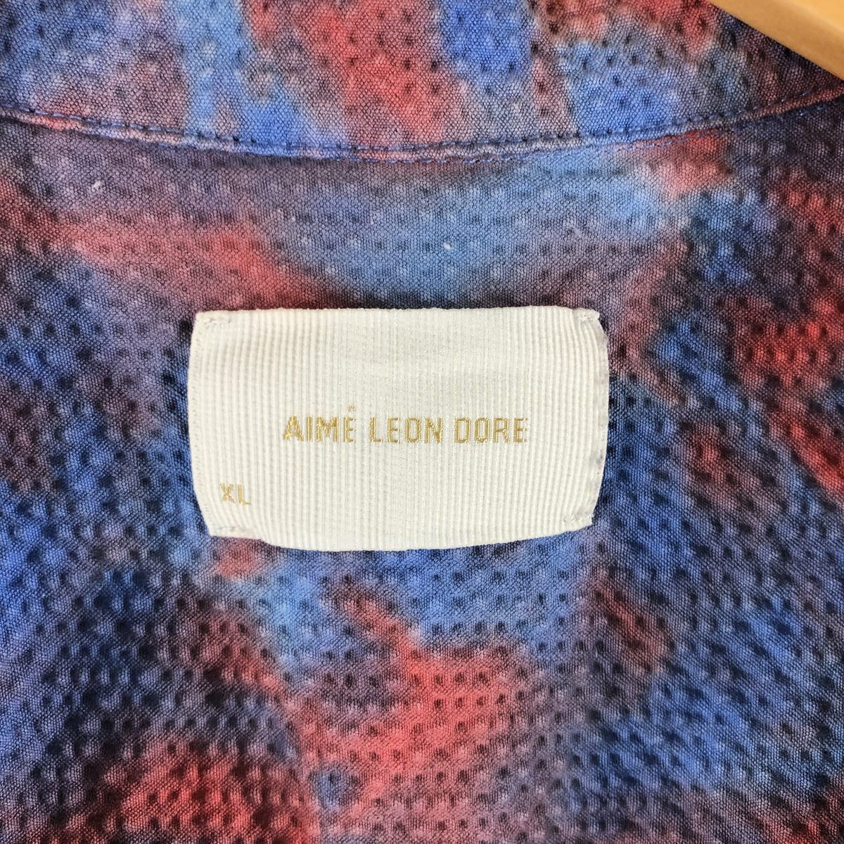古着 AIME LEON DORE 総柄 シアサッカー 半袖 オープンカラー