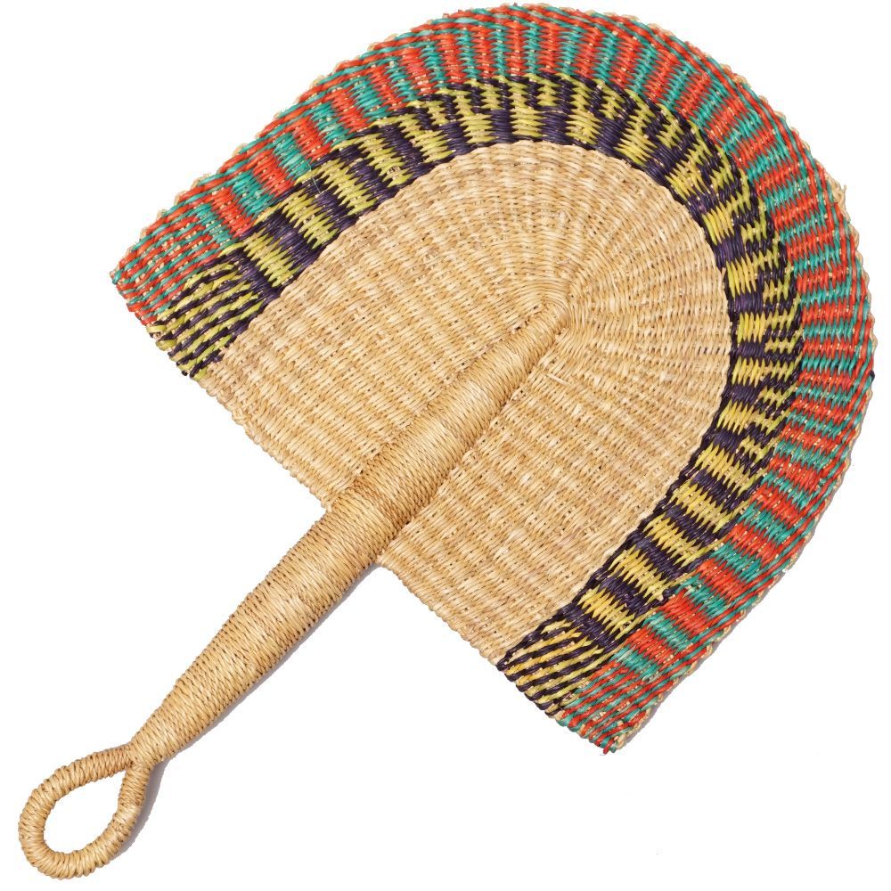 アフリカ ブルキナファソ エレファントグラス カラー うちわ 団扇 No