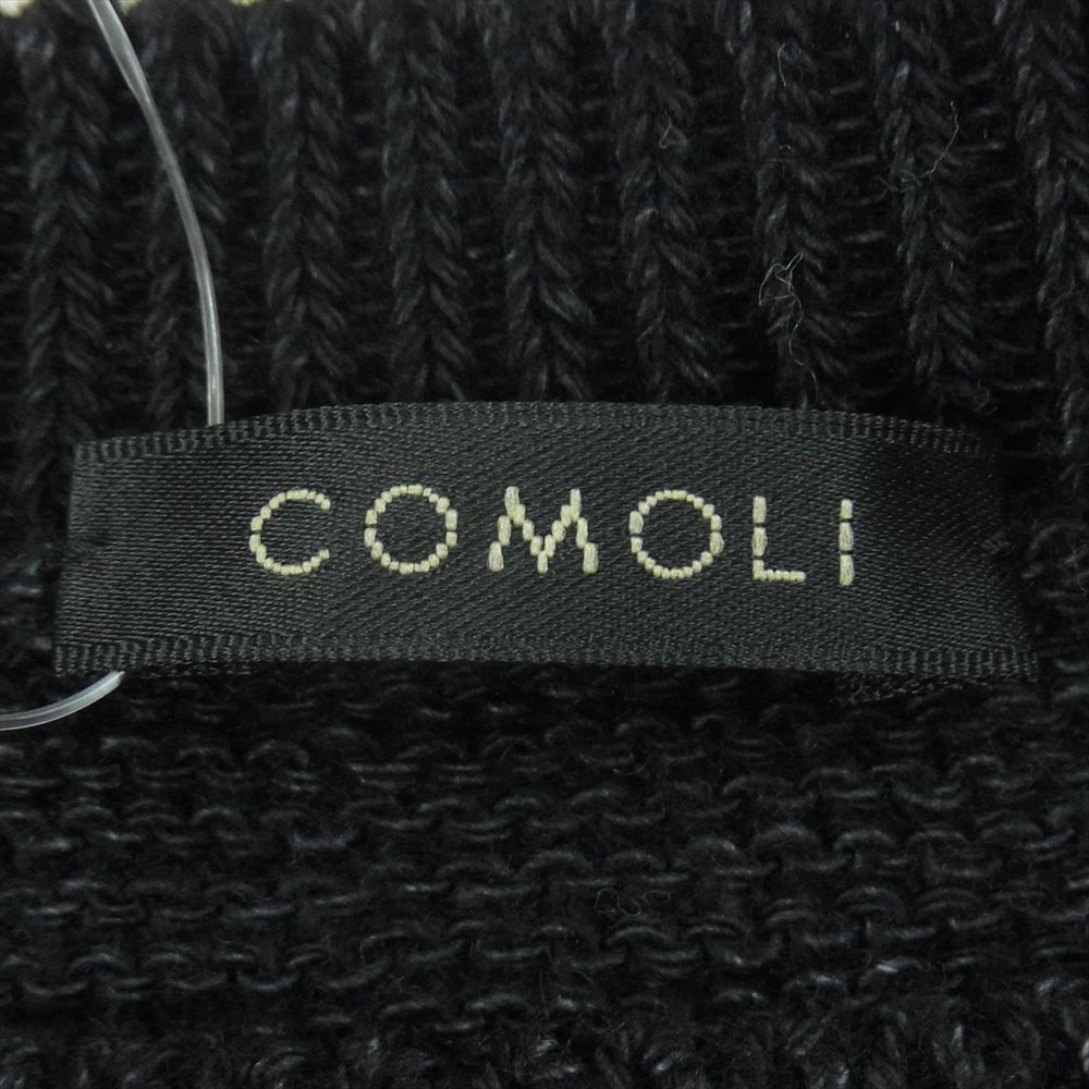 美品 23SS COMOLI 7Gコットンガンジーニット（black）Fサイズ