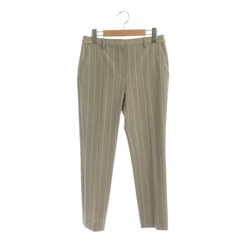 セオリー theory 23AW TRACEABLE STRIPE TREECA GZ パンツ ストライプ ウール XX0 グレージュ |MF OS