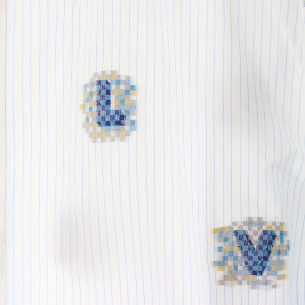 ルイヴィトン サイズ:S  RM212Q DO9 HLS51W プリントストライプ長袖シャツ 中古 OM10 LOUIS VUITTON (ルイヴィトン) 21AW プリントストライプ長袖シャツ