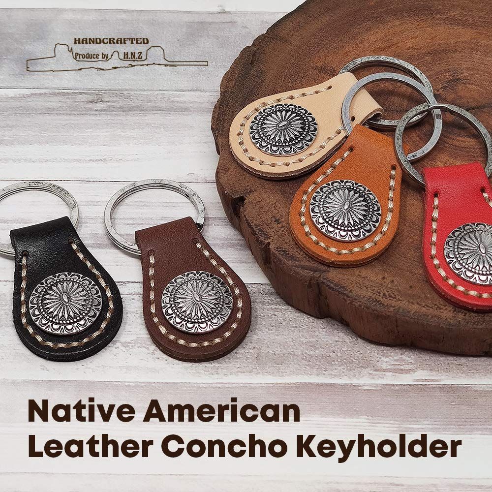 数量限定】キーホルダー レザー コンチョ ネイティブアメリカン