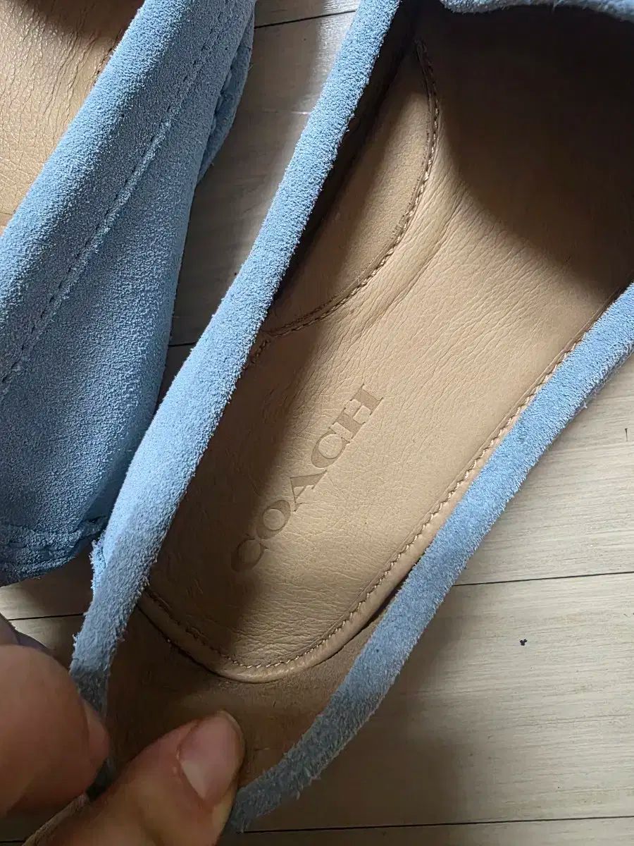 COACH コーチ スウェード ローファー ブルー レディース 235 NICORILABO_COM