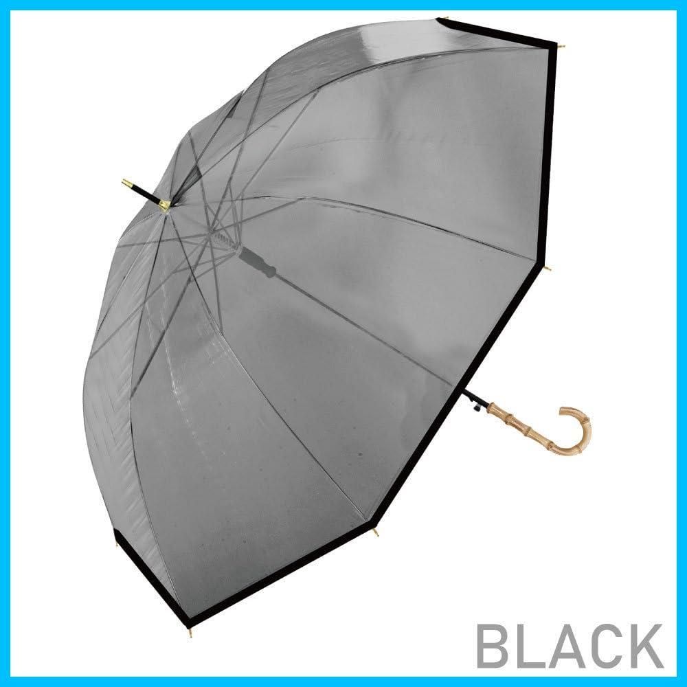 親骨サイズ 58 cm ジャンプ 114-029 ブラック バンブー ビニール ビニール傘 Basic Natural 中谷