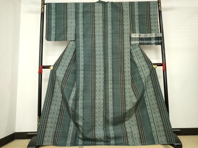 平和屋着物 上質な紬 間道 ロング丈 反端付き 正絹 AABB3816ck