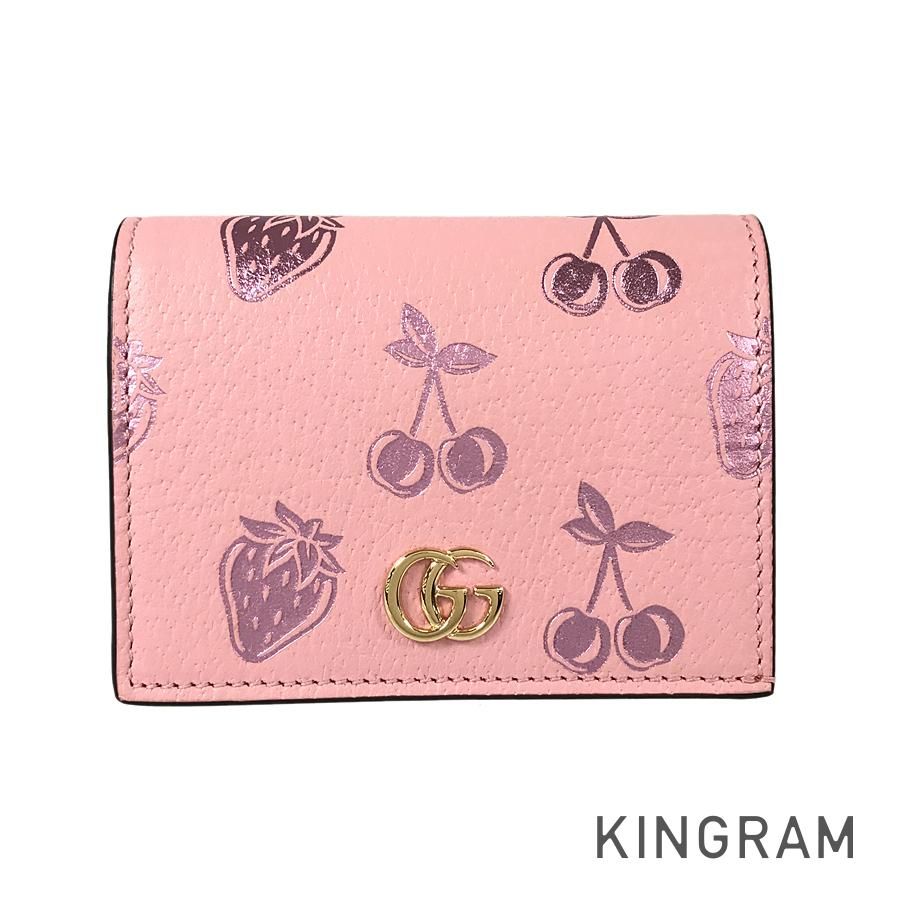 グッチ GUCCI GGマーモント 456126 レザー 二つ折り財布 ros【中古】