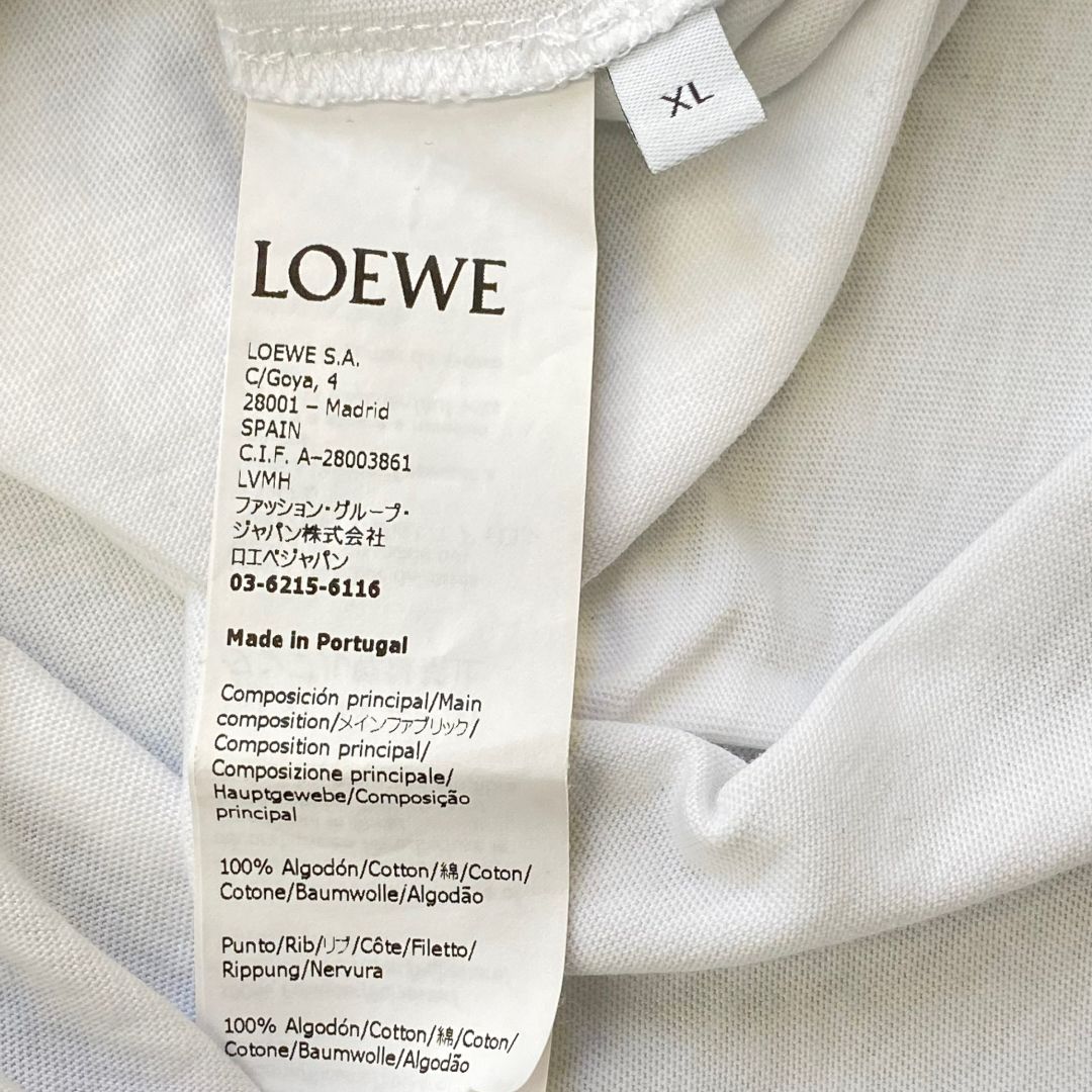 LOEWE 22SS White T-Shirt With Brand Name Embroidery ハーバリウム刺繍Tシャツ - メルカリ