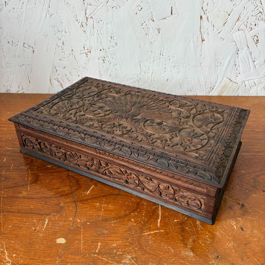 木製 木彫り ジュエリーボックス 小物入れ