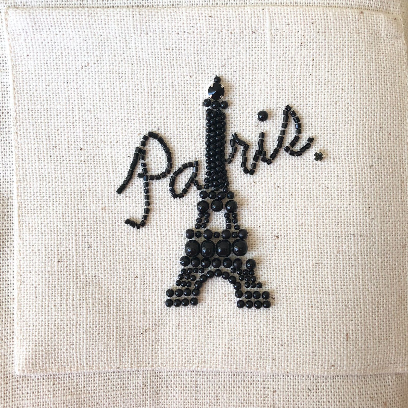 B品】[Paris文字入り] エッフェル塔ビーズ刺繍のタテ型トート【サブバッグ/オートクチュール刺繍/エッフェル塔「Paris」/A4すっぽりのB4サイズ】  - メルカリ