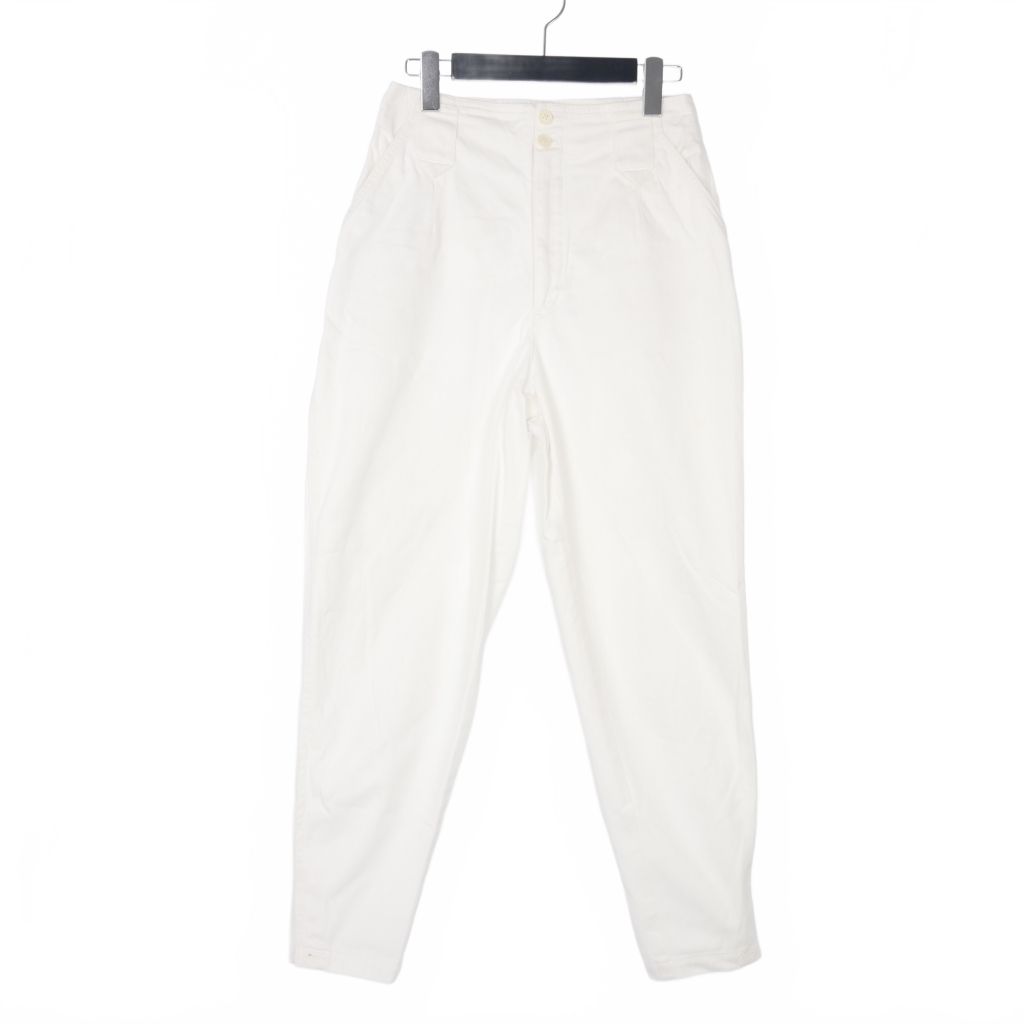 イッセイミヤケ ISSEY MIYAKE I.S イッセイスポーツ 90s チノパンツ テーパードデニム 9号 Mサイズ 白 ホワイト RG41577