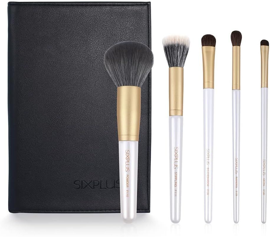 SIXPLUS メイクブラシ 5本セット HALOシリーズ メイクブラシ 化粧ブラシ チークブラシ パウダーブラシ アイシャドウブラシ 化粧筆 化粧ポーチ付き  柔らかい 肌に優しい 自然感 人気 パールホワイト メルカリShops
