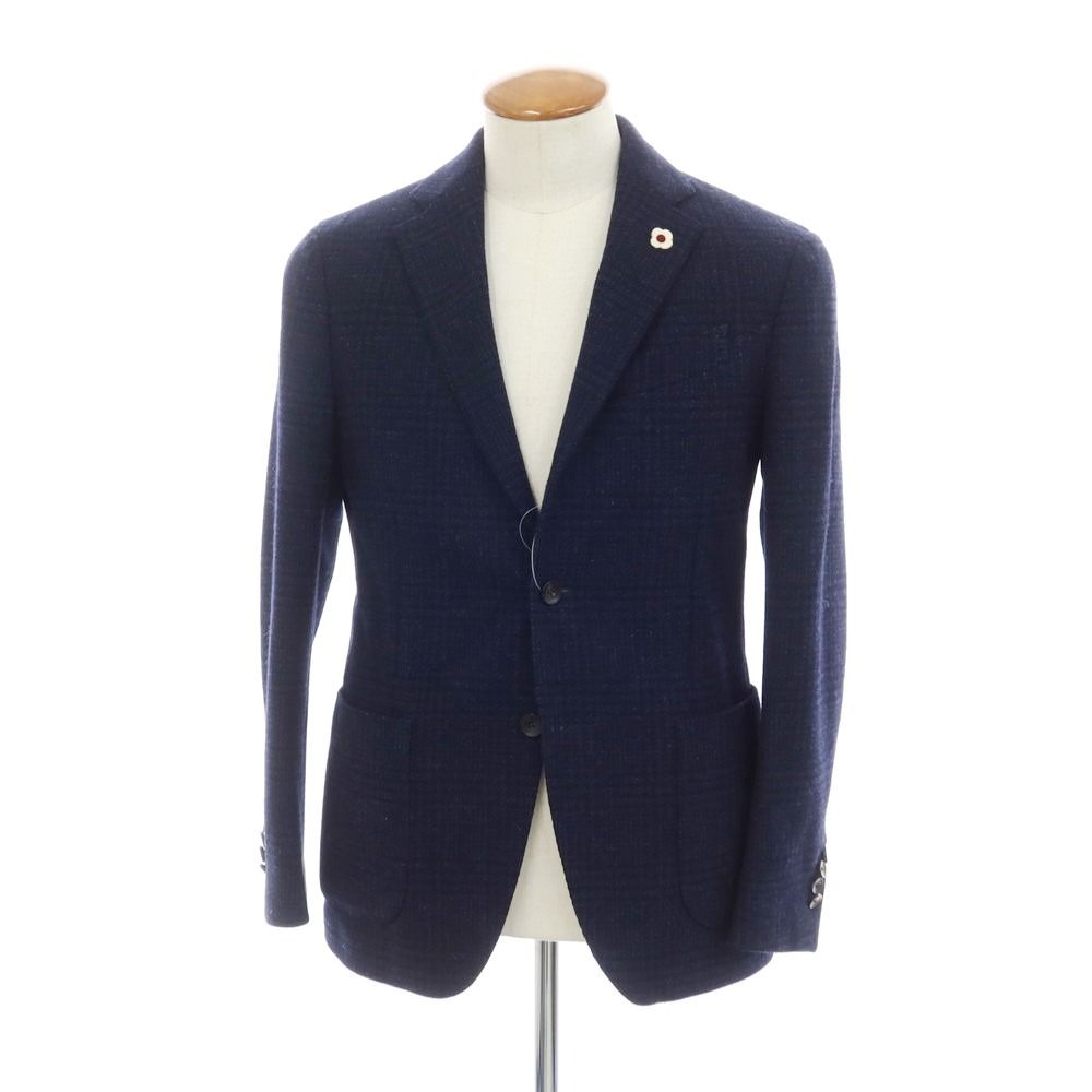 【未使用品】LARDINI グレンチェック 3B テーラードジャケット 46 LARDINIラルディーニグレンチェックジャケット46 – AZZURRO