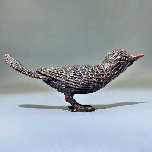 銅 細工 茶道具 香道具 蓋置 置物 子スズメ、カササギ、小鳥