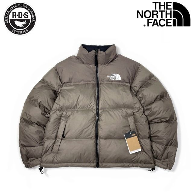 ノースフェイス ダウン ヌプシ ロゴ刺繍 茶 ベージュ 190122 - メルカリ