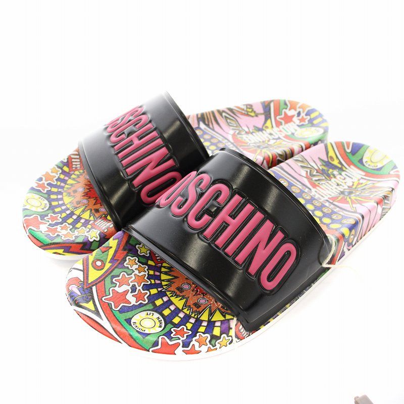 （セール）開催中 人気ブランドも続々プライス モスキーノ MOSCHINO サンダル MA28502G1Y999 PVC POOL SABOTD 靴