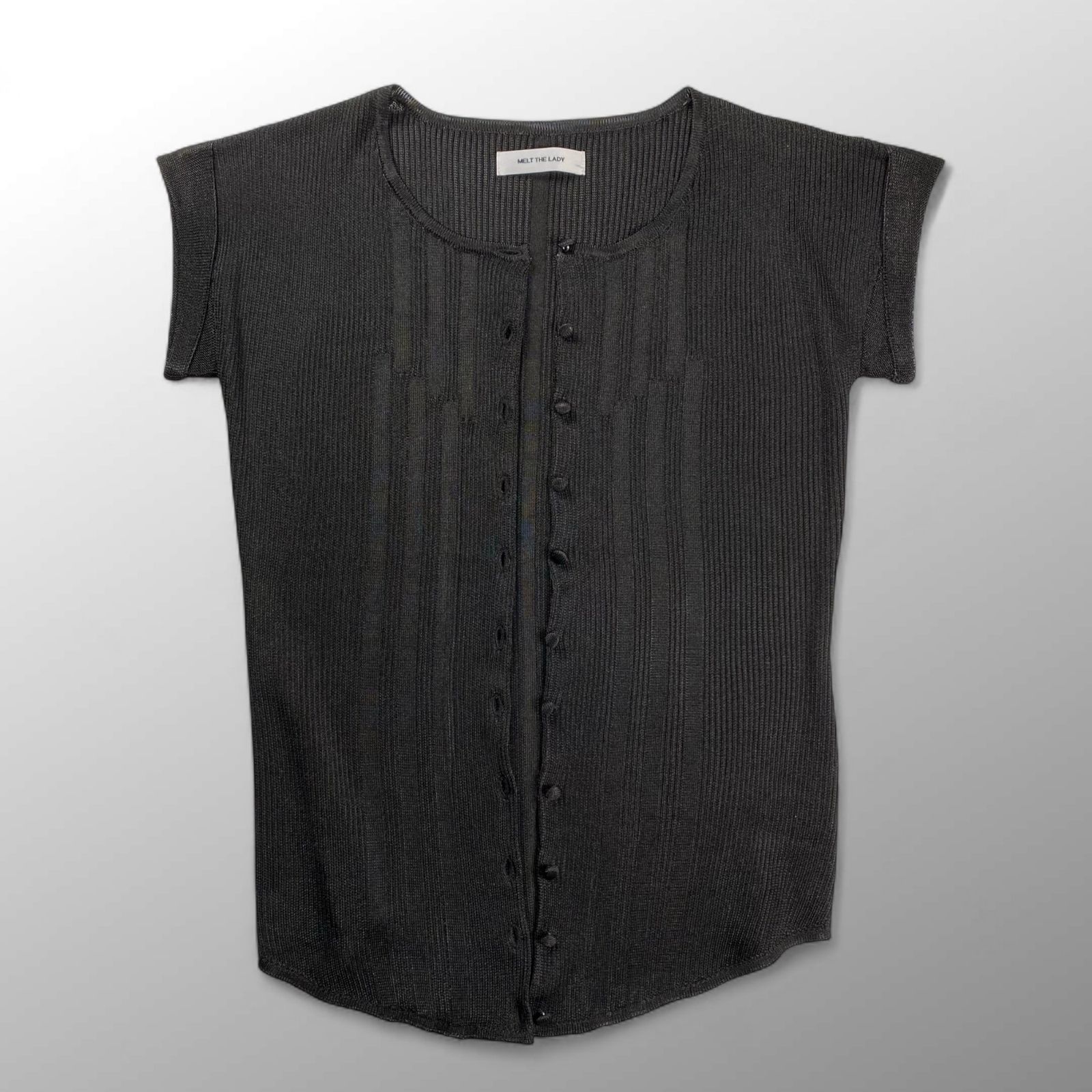 MELT THE LADY メルト ザ レディ / No-Sleeve cardigan カーディガン ベスト ブラック SIZE:FREE