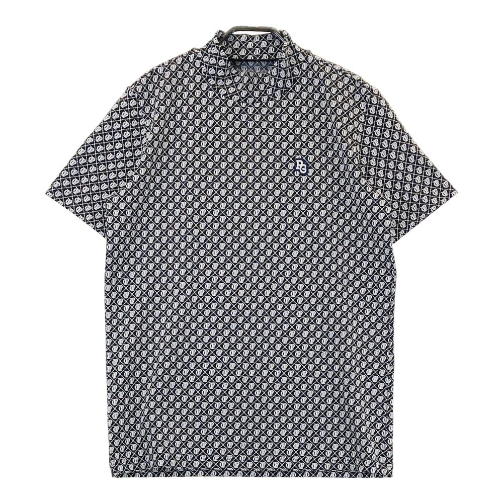 サイズ 4 PEARLY GATES パーリーゲイツ 2025年 ハイネック 半袖Tシャツ 総柄 ネイビー系 240101472109 ゴルフウェア メンズ ストスト