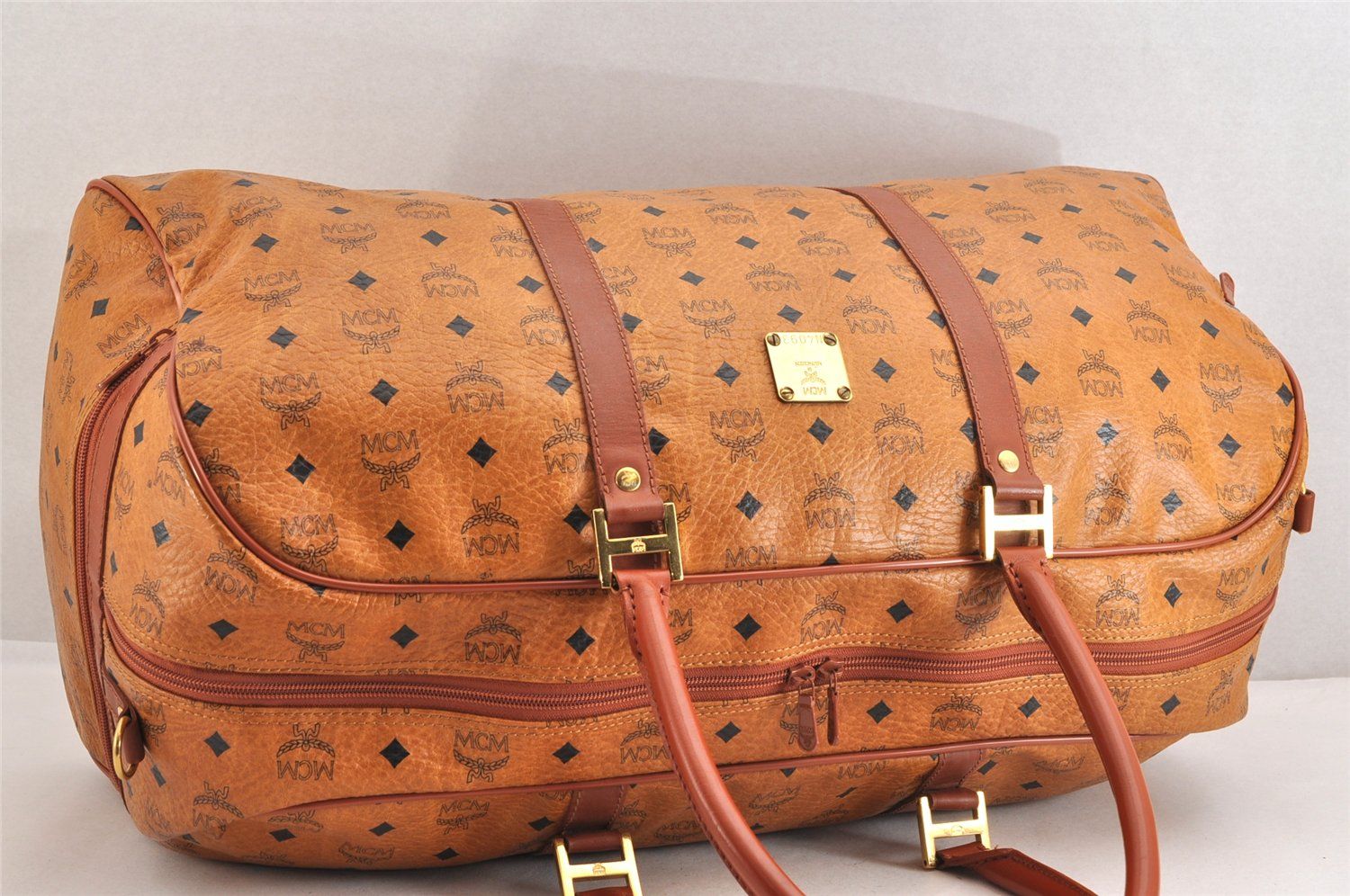 MCM中古バッグ MCM エムシーエム ヴィセトス ミニボストンバッグ 2WAYバッグ ブラウン