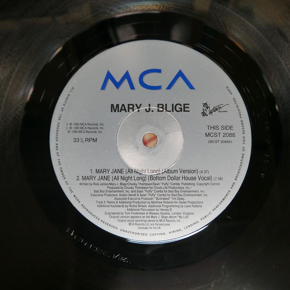 英 UK盤 MARY J BLIGE/MARY JANE (ALL NIGHT LONG)/MCA MCST2088