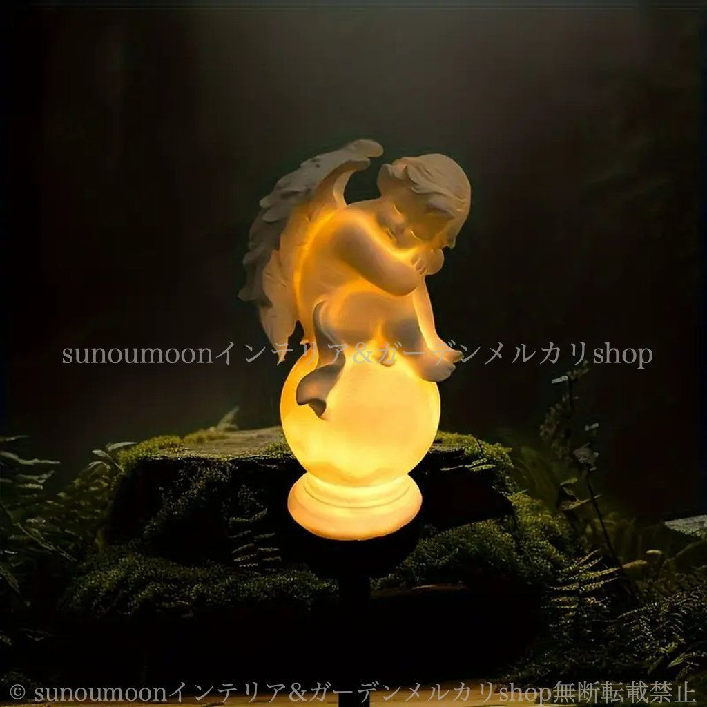 置物 ガーデニング ガーデンオブジェ 4-7 おしゃれ ソーラー インテリア お洒落 天使 雑貨 太陽光 ガーデンライト エンジェル ガーデンインテリア ガーデン ガーデン雑貨 庭の装飾 エレガント