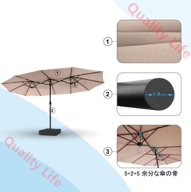 撥水加工 クランク開閉付き