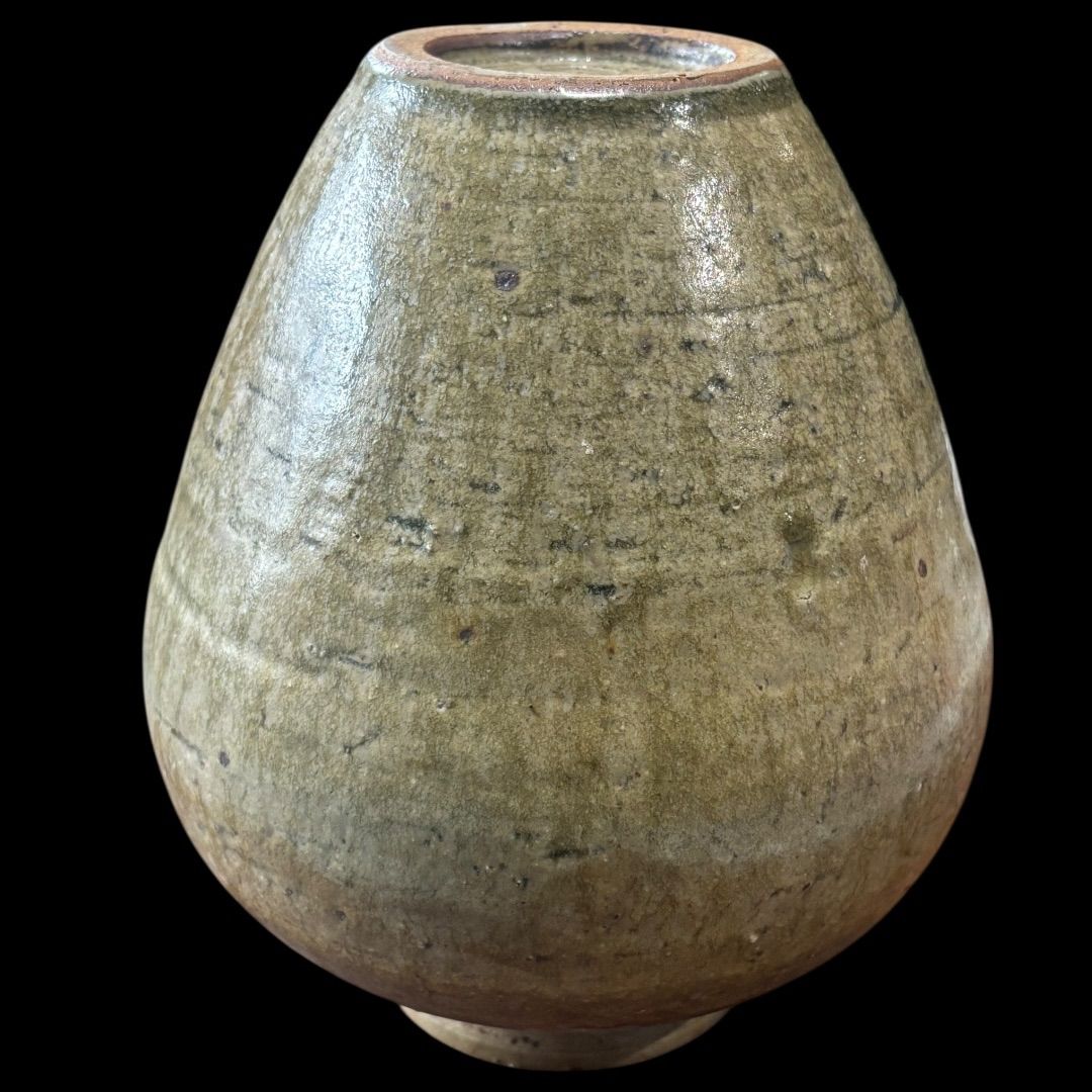 時代自然灰秞瀬戸焼花入れ箱付き - 時代自然灰秞瀬戸焼花入れ箱付き