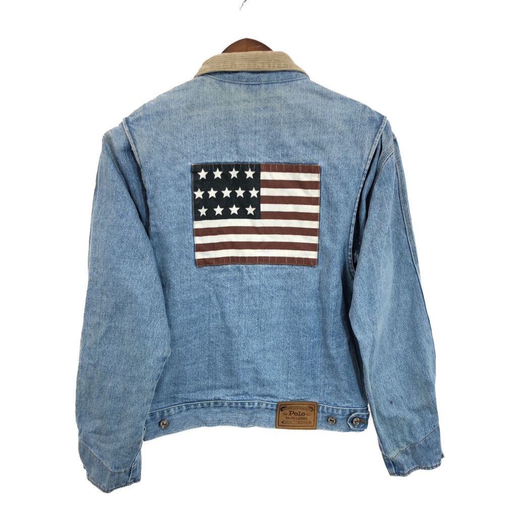 90s Ralph Lauren カバーオール 古着 90s LAUREN Ralph Lauren ストライプ デニム ファイヤー