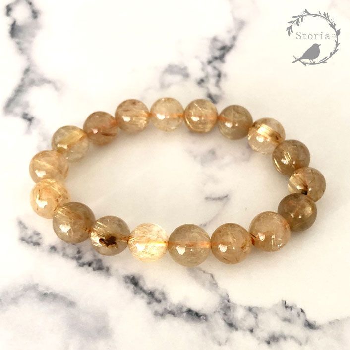 アクセサリー 【鑑別済み】ミナスジェライス産 12mm珠 ルチルクォーツ