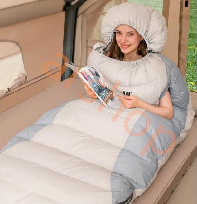 新品未使用 ワイド寝袋 枕付き フルスペック 封筒型寝袋 -15