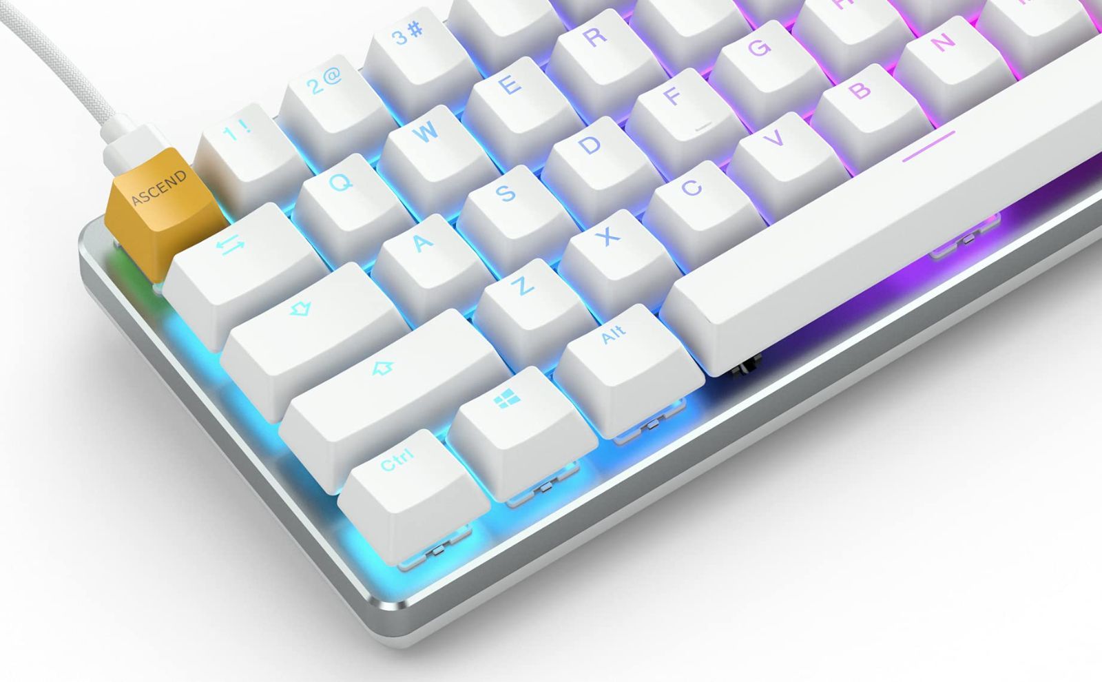 C 有線メカニカル USB キーボード キーボード RGB ホットスワップ対応スイッチ コンパクト  パーセント キーキャップ 60%  GMMK シルバー/ホワイト ゲーミング メタル カスタム トップ Glorious プレート スマホアクセサリー取り扱っています！  メルカリ