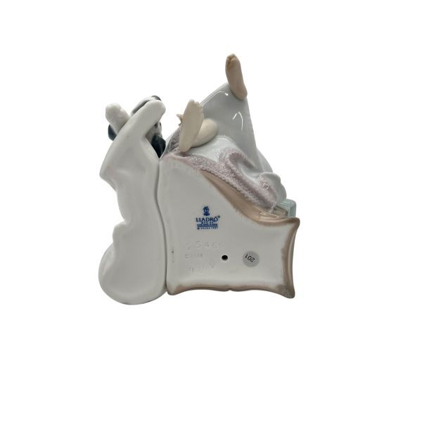 リヤドロ LLADRO 置物 インテリア 大事な電話 CHIT-CHAT 少女 犬 白