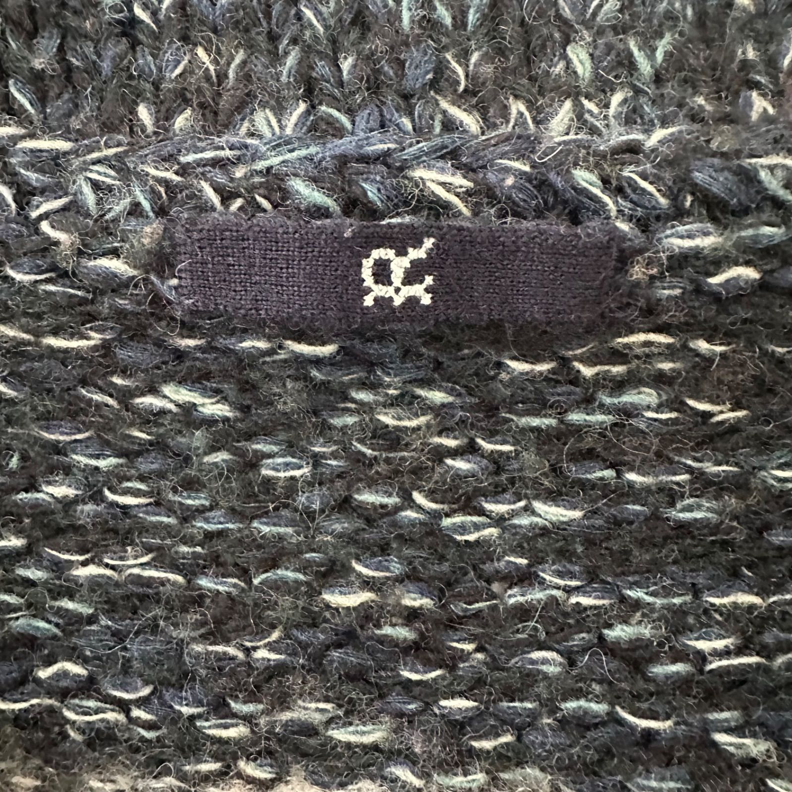 45R アルパカ混 ニット ガウンカーディガン マルチカラーボーダー