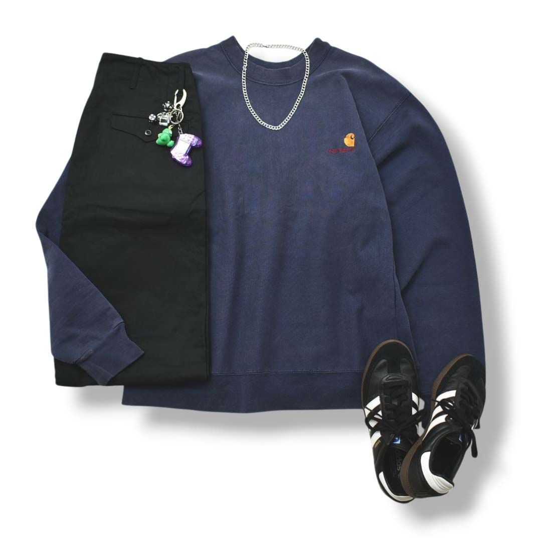 80s carhartt カーハート ワンポイント刺繍 厚手スウェット ロゴ刺繍】80sヴィンテージ カーハート Carhartt スウェット