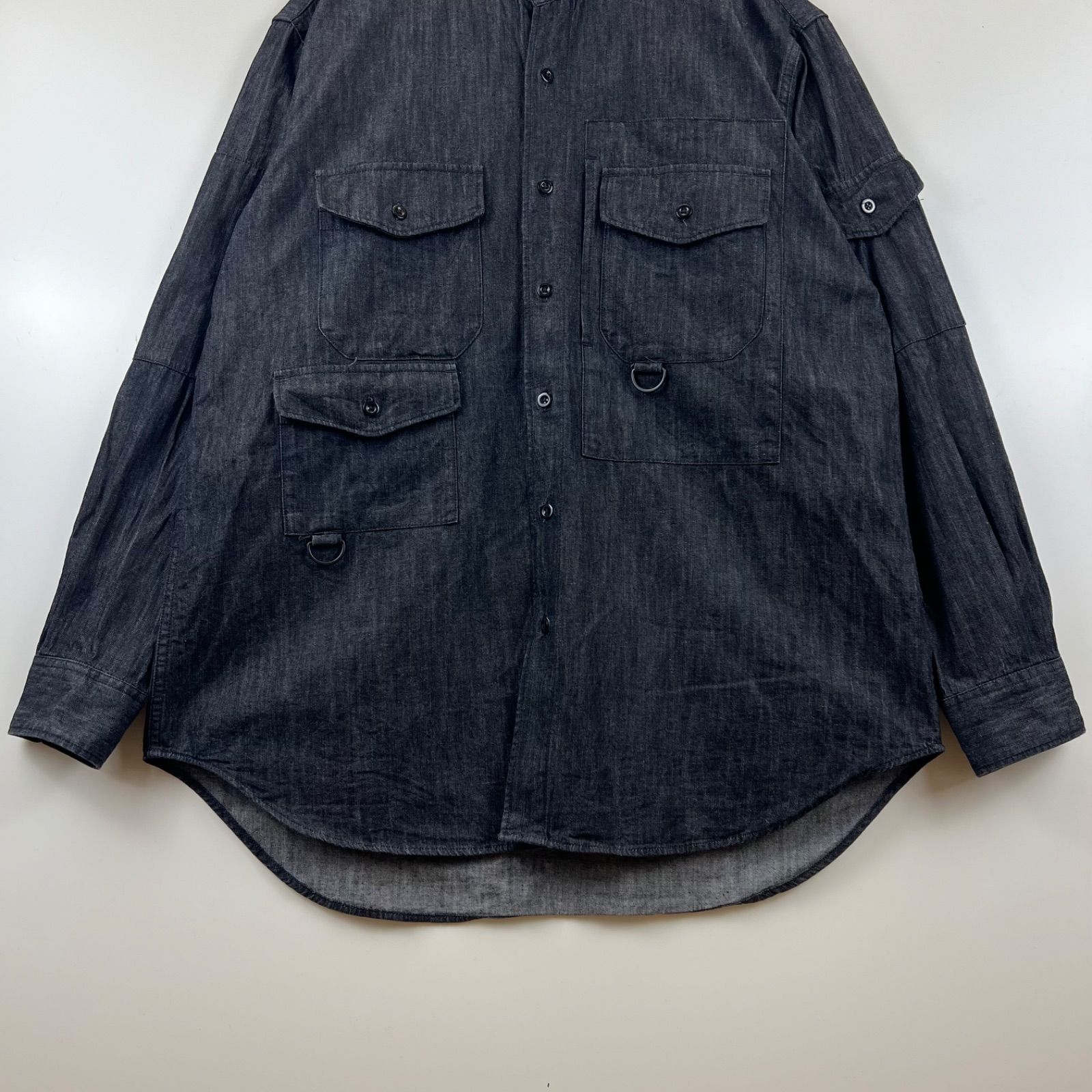 ENGINEERED GARMENTS USA multi pocket safari shirts M エンジニ
