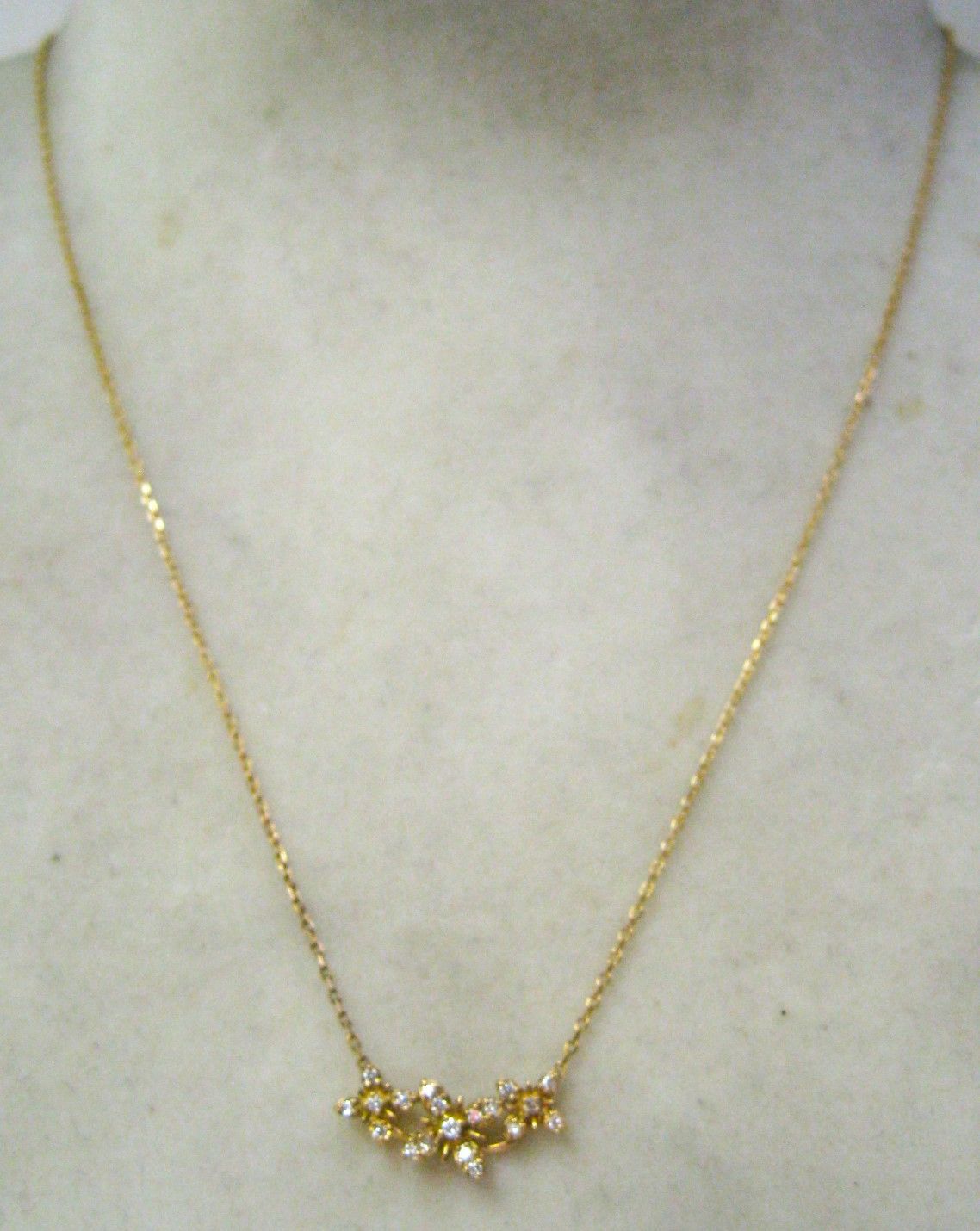 極美品ヴァンドーム青山K18 18金チェーン ダイヤプチ ネックレス0.11ct 